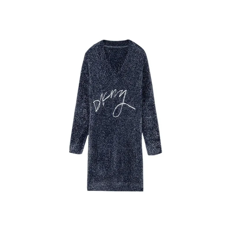 DKNY Long Sleeved Dress Women's Navy Blue-0