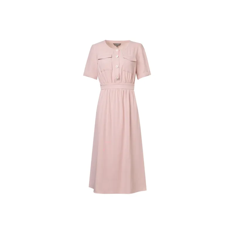 MeetMetro Short-Sleeved Dresses Women's Dusty Pink-0