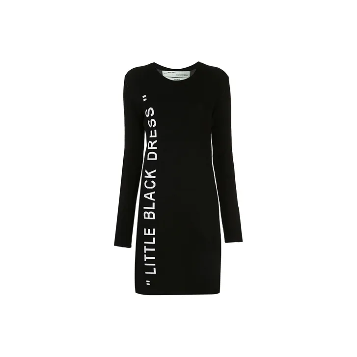 OFF-WHITE FW21 Long-Sleeved Dresses Women's Black-0
