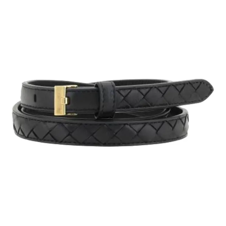 Bottega Veneta Leather Belts Women's Black Width 1.5CM-0