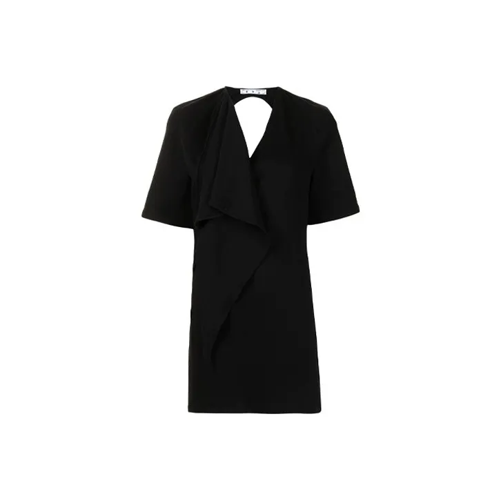 OFF WHITE Short sleeve Backless Dress-0