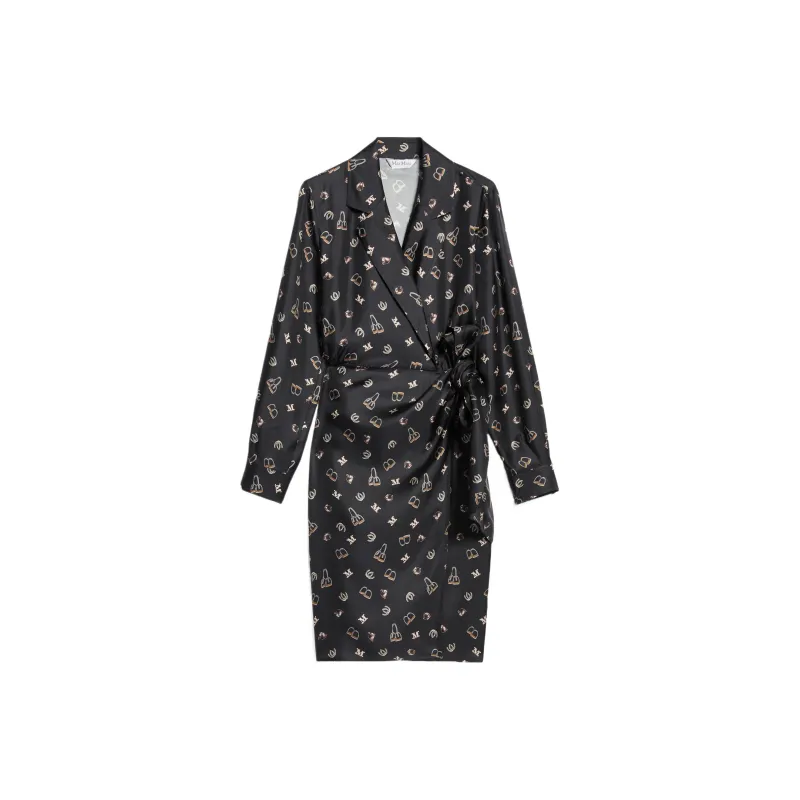 MaxMara All-Over Patterned Long-Sleeved Dress-0