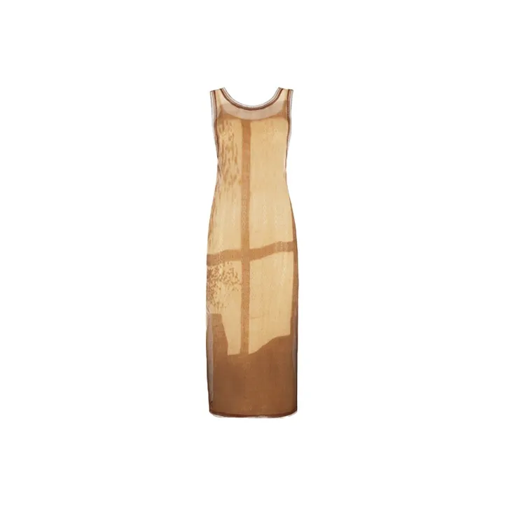 FENDI Sleeveless Dresses Women's Yellow-0