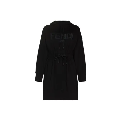FENDI SS22 Long Sleeved Dress Women's Black