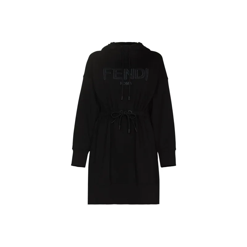 FENDI SS22 Long Sleeved Dress Women's Black-0