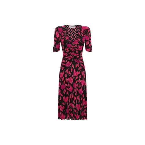 DVF 배색 여성 반팔 원피스