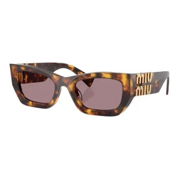 MIU MIU Plate Frame Irregular Shape Sunglasses Women's Tortoiseshell