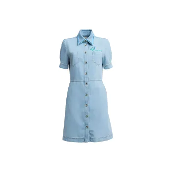 MARNI Short Sleeved Dresses Women's Denim Blue