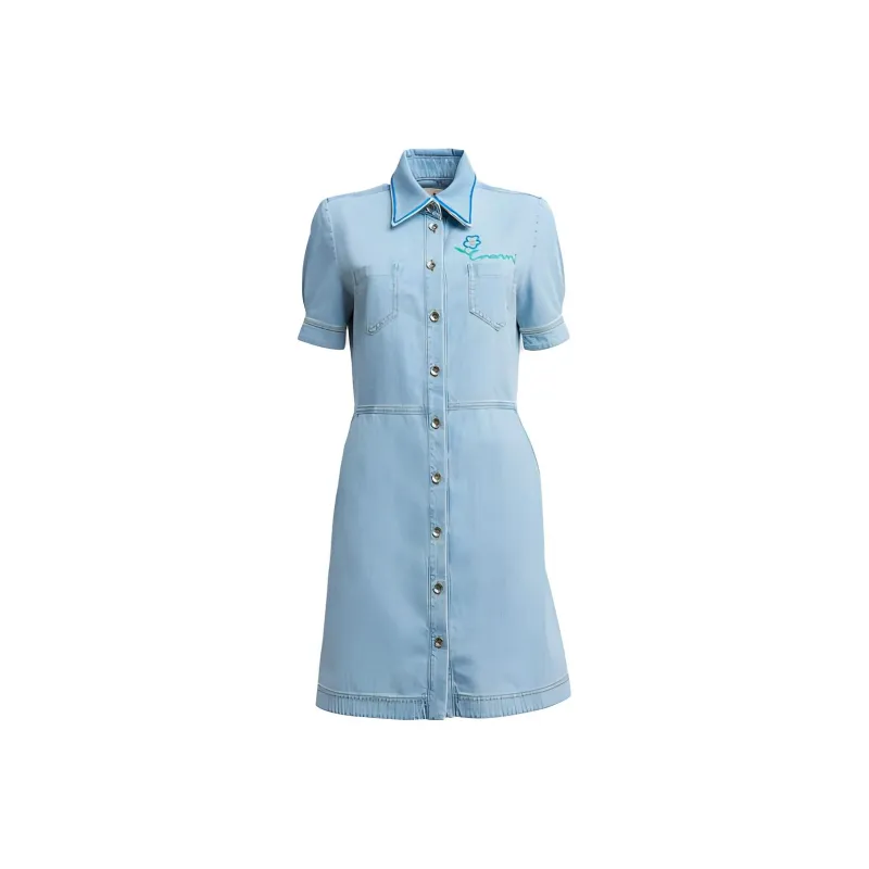 MARNI Short Sleeved Dresses Women's Denim Blue-0