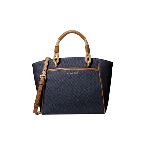 MICHAEL KORS Talia Cotton Tote Bag, Shopping Bag, Shoulder Bag, Handbag Trumpets Women's Marine Blue