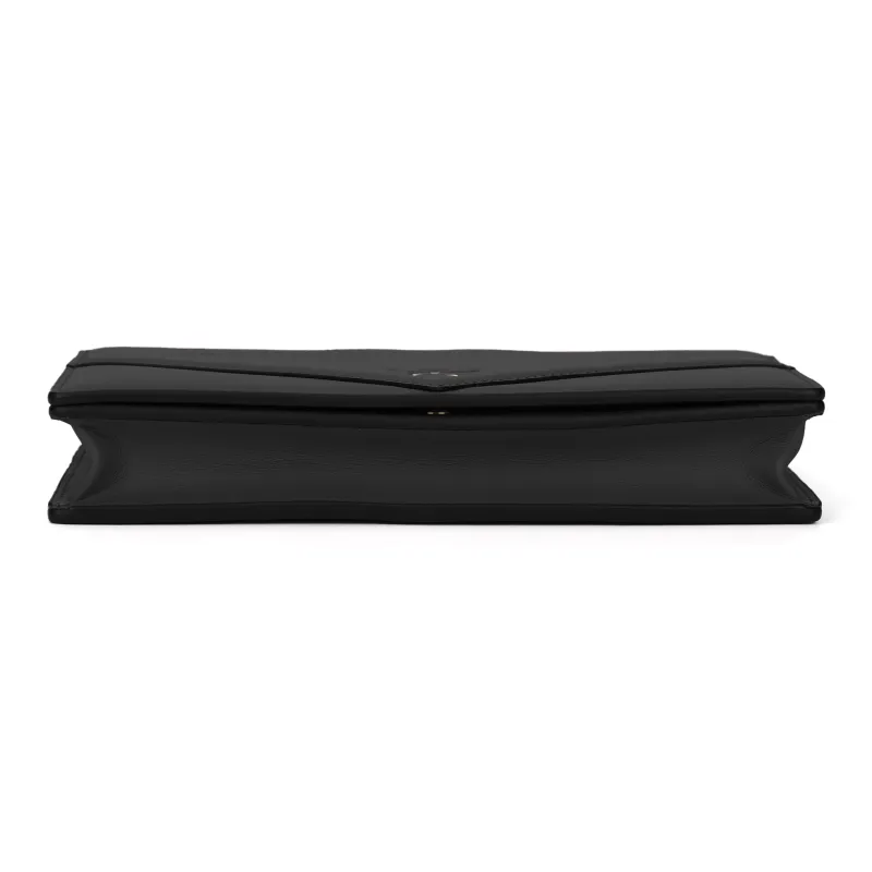MCM Calfskin Leather Wallet, Shoulder Bag Large Size Women's Black-3