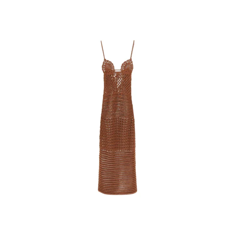 Alanui Mother Nature Crochet Sleeveless Dress-0