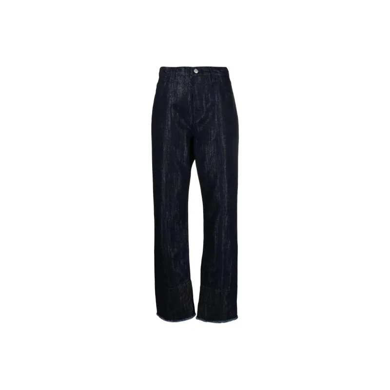 Victoria Beckham Lurex Denim Wide Leg Jeans-0