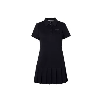 LA CRAWFISH Pleated Skirt Cropped Dress