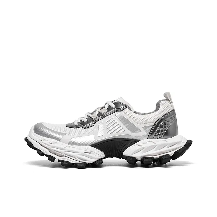 Acupuncture Cushioning, Abrasion Resistant, Lightweight, And Breathable Low Top Chunky Sneakers Men's-0