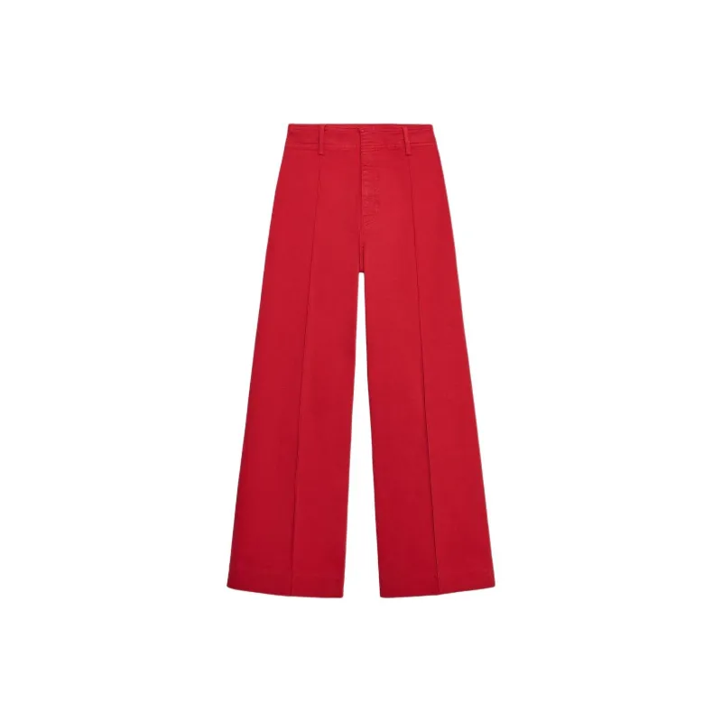 ZARA ZW Series Casual Pants Women's Red-0
