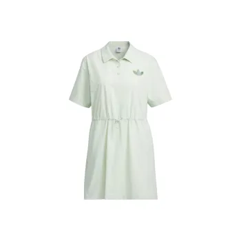 Adidas Originals Short Sleeved Dresses Women's Linen Green