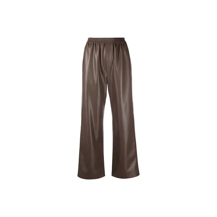 NANUSHKA Leather Pants Women's Brown-0