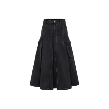 MOCO Denim Long Skirts Women's Denim Black