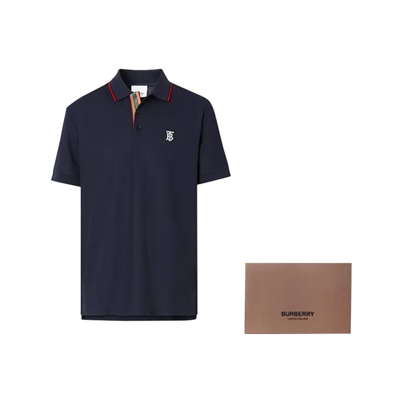 Burberry Monogram Motif Piqué Cotton Polo Shirt-8