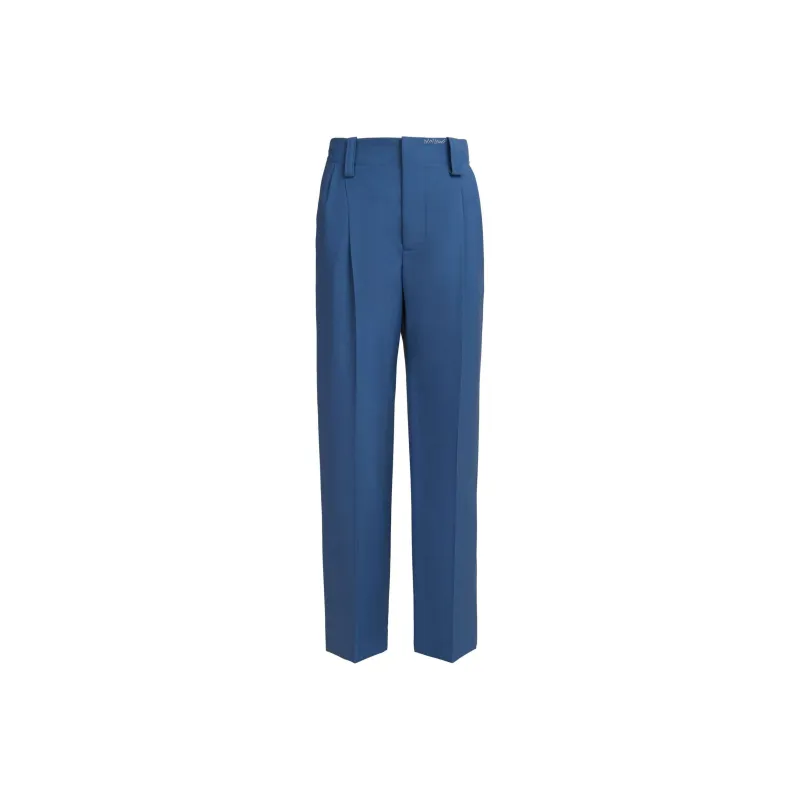 MARNI Embroidered logo Virgin Wool Trousers-0