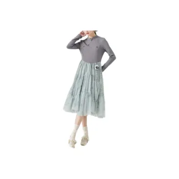ZIHAN Long-Sleeved Dresses Women's Tranquil Gray