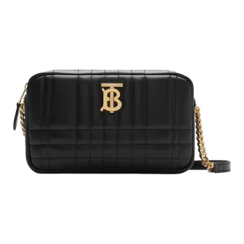 Burberry Lola Bag Sheepskin Camera Bag, Shoulder Bag Small Size Women's Black