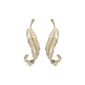 MARNI Curved Feather Earrings