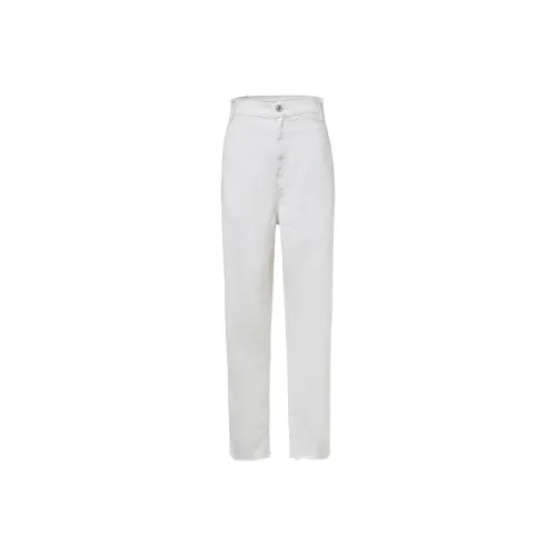 LOFT SHINE Straight Jeans Women's White Denim