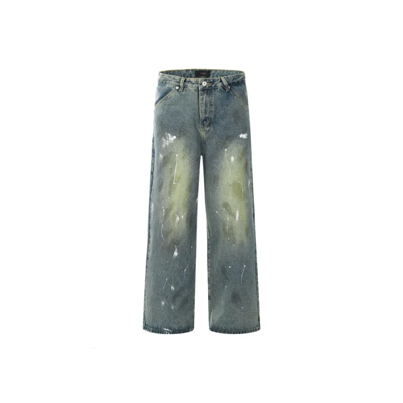YINLEI Jeans Unisex Vintage Blue-0