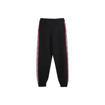 H YXIANG Knitted Sports Pants Women's Black