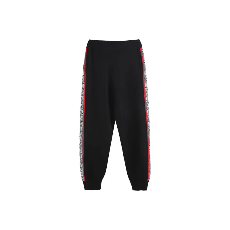 H YXIANG Knitted Sports Pants Women's Black-0