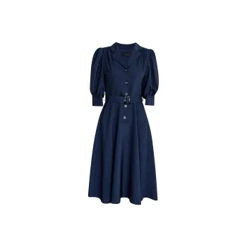 ROEYSHOUSE Short Sleeved Dress Women's Navy Blue