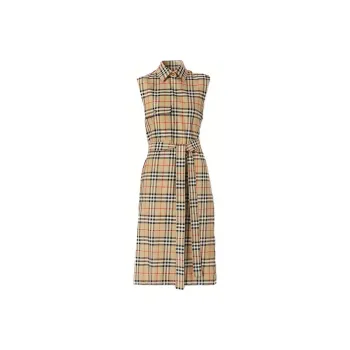 Burberry Sleeveless Dresses Women's Beige