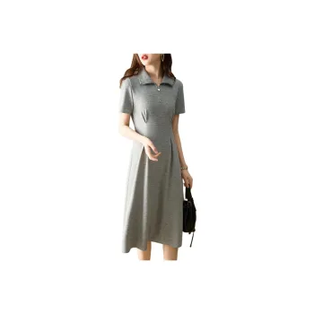 Fun Short-Sleeved Dresses Women's Gray