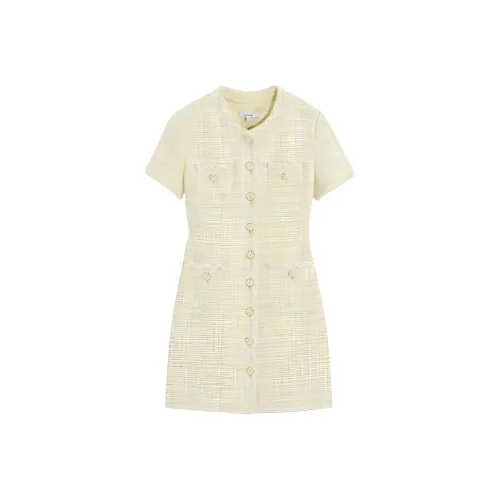 Bebe Short Sleeved Dress Women's Yellow