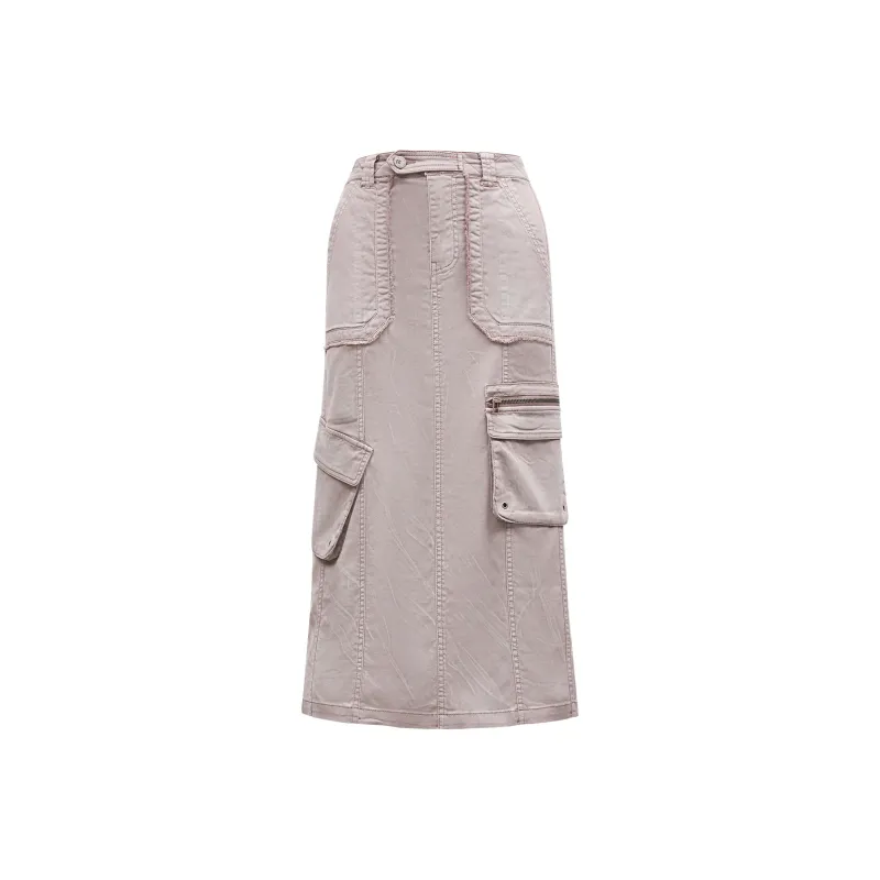 ONLY Denim Long Skirts Women's Sand Gray Purple-0