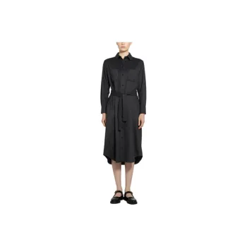 THOM BROWNE Belted Midi Shirt Dress