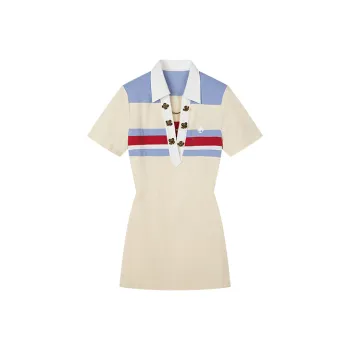 UOOYAA Dad'S Polo Shirt Collection Short-Sleeved Dresses Women's Beige Yellow