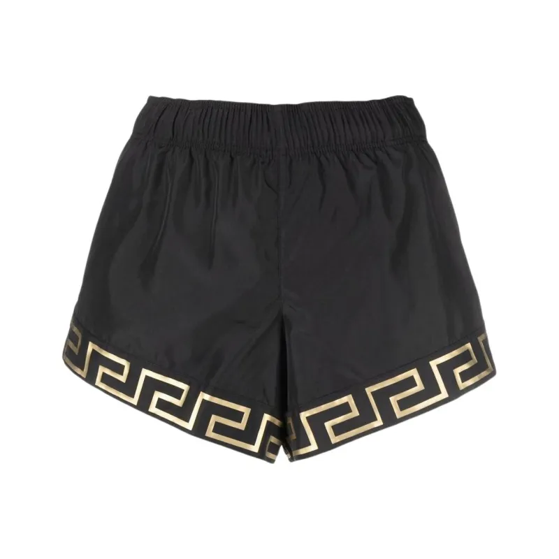 VERSACE La Greca Elasticated waist Running Shorts-0