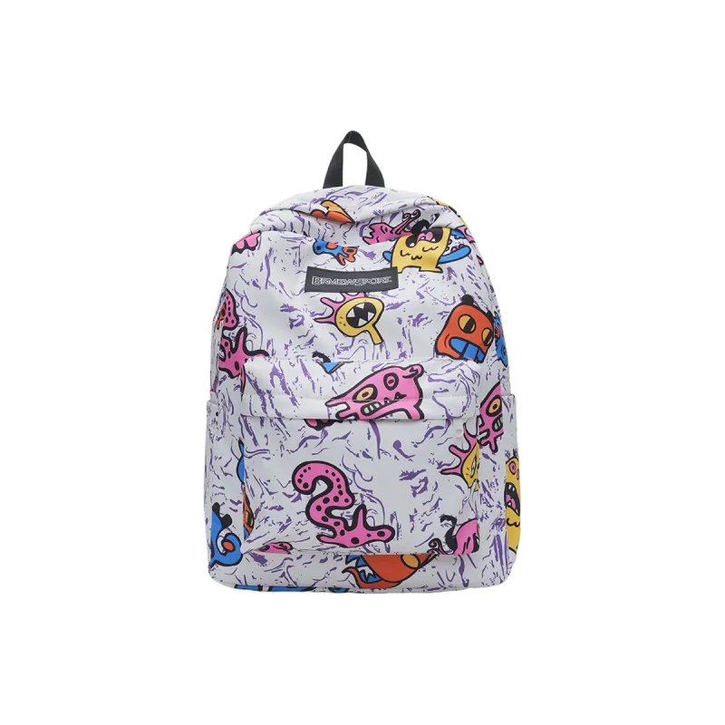 WICKBUEN Nylon Backpack Unisex Green/Purple/Red/Yellow/Black-24