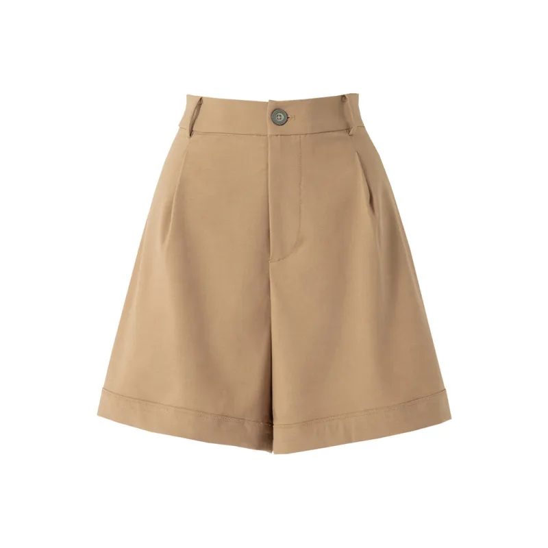 SOON FLOWER Casual Shorts Women's Khaki-0
