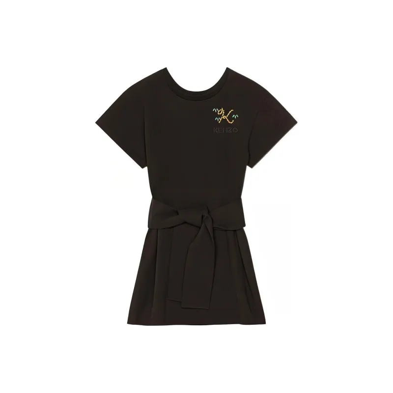 KENZO Logo Embroidered Crewneck Mini T-Shirt Dress-0