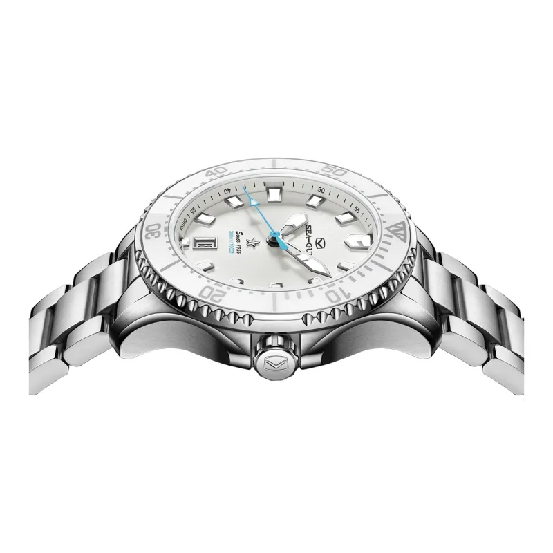 Sea Gull Ocean Automatic Mechanical Movement Steel Strap Watch Women's Watch White Dial-2