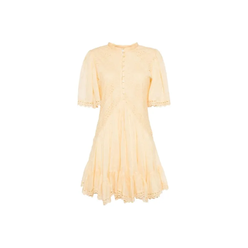 ISABEL MARANT ETOILE Short-Sleeved Dresses Women's Sunflower Yellow-0
