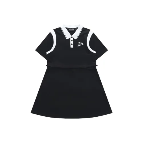 FILA FUSION Short Sleeved Dresses Women's Pitch Black