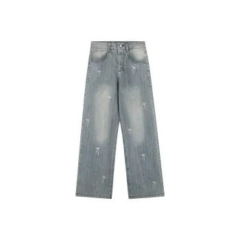 Flowers In Water Jeans Women's Distressed Color