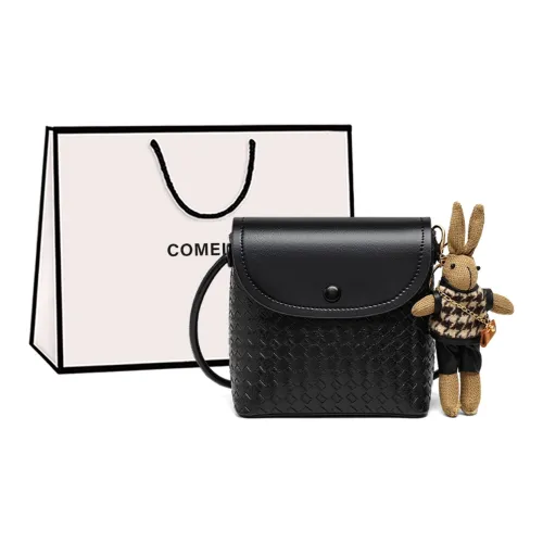 COMELY Cow Leather Shoulder Bag, Crossbody Bag Regular Women's Black