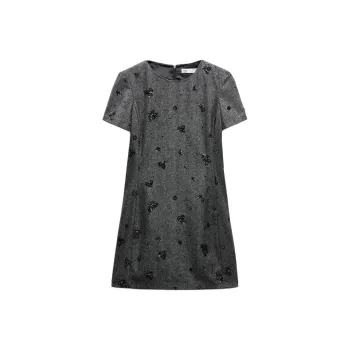 ZARA ZW Series Short-Sleeved Dresses Women's Gray