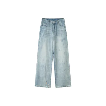 Wen Shan Jeans Women's Beige Khaki Blue